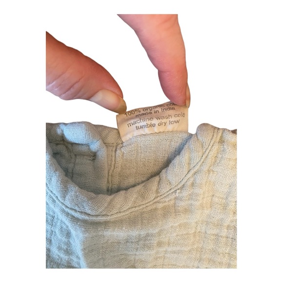 City Mouse Sky Blue Muslin Tie Waist Romper 12-18 Months - Picture 5 of 5